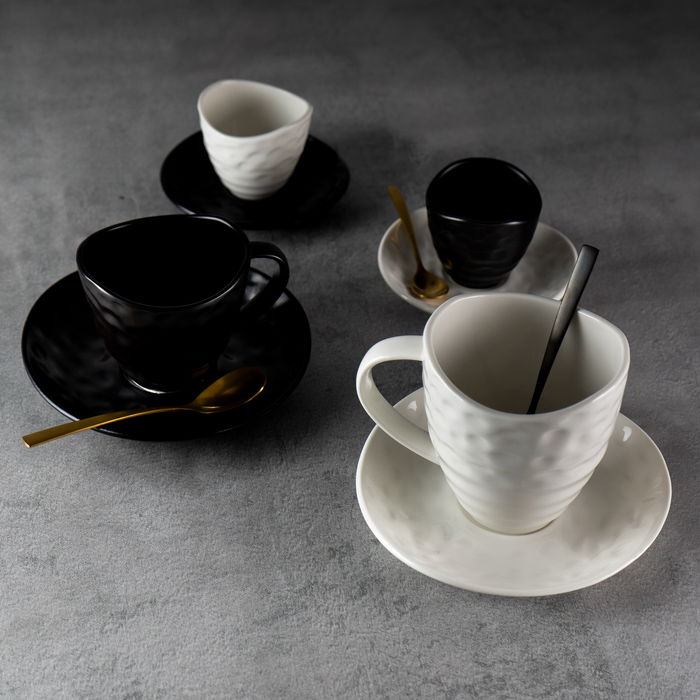 SUMMA BARISTA Platillo para café, blanco, diámetro 11.5 cm, apto lavavajillas, vajilla de vitro porcelana, colección BARISTA (Set de 6)