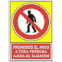 DUVER Señal de Prohibición Prohibido Paso Persona Ajena al Almacén