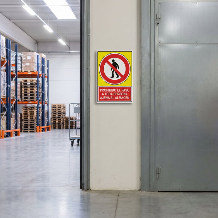 DUVER Señal de Prohibición Prohibido Paso Persona Ajena al Almacén DUVER Señal de Prohibición Prohibido Paso Persona Ajena al Almacén