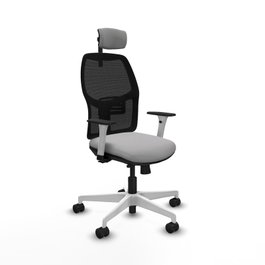 PIQUERAS Y CRESPO Silla de oficina Alfera con brazos ByN, mecanismo Sincro/Traslack, gris claro