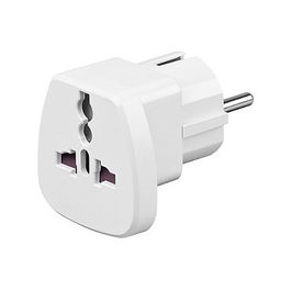 GoodConnections 1500-RA1 Adaptador de Enchufe Universal a Schuko, para UK, Suiza, Italia, USA, Dinamarca, Color Blanco