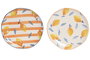 DKD Home Decor Set de 2 Platos de Gres Limones Relieve Surtido