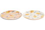 DKD Home Decor Set de 2 Platos de Gres Limones Relieve Surtido