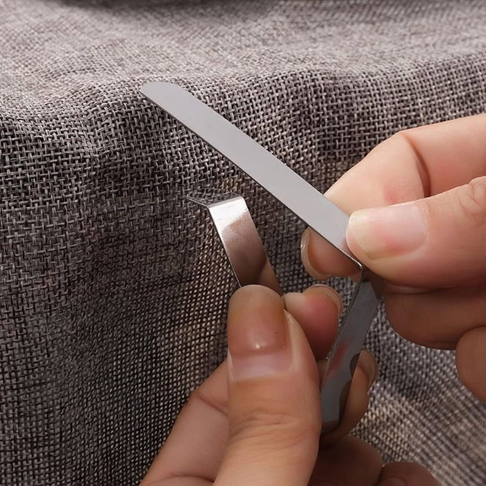 Inde Set 4 Pinzas Sujeta Mantel Acero Inoxidable 7.4x4.5x1.2 cm (24 Unidades)