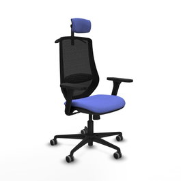 PIQUERAS Y CRESPO Silla de oficina Mardos con mecanismo Sincro, Azul claro y Negro