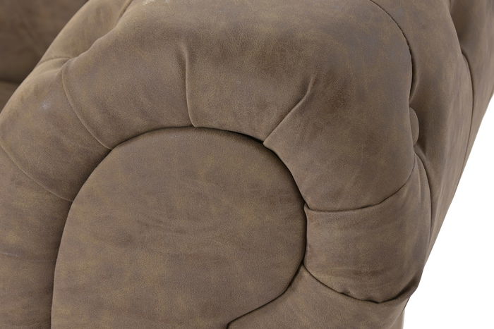 DKD Home Decor Sofá Vintage Marrón Madera/PU 196 x 81 x 76 cm