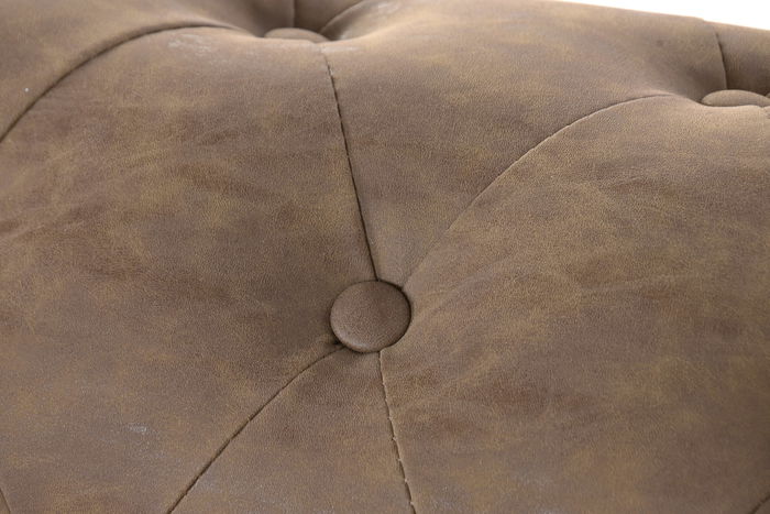 DKD Home Decor Sofá Vintage Marrón Madera/PU 196 x 81 x 76 cm