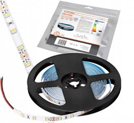 ORNO Tira LED 12V 5 Metros 6000K Blanco Frío IP20 2835 LD-9/5M/6 - Tira de Luz LED