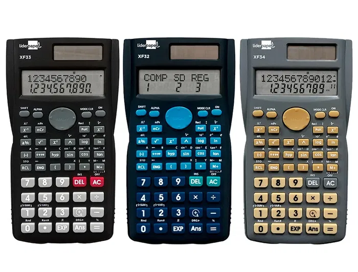 Liderpapel xf35 Calculadora Científica, 240 Funciones, Solar y Pilas, Expositor 10 Unidades, Colores Surtidos