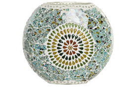 DKD Home Decor Lámpara de sobremesa de cristal multicolor craquelado