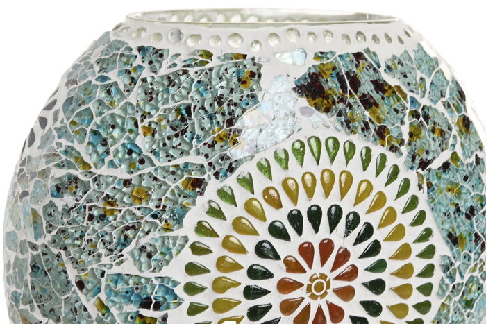 DKD Home Decor Lámpara de sobremesa de cristal multicolor craquelado