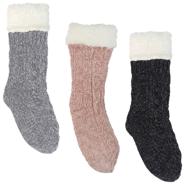 Sensly Par Calcetines Chenilla-Sherpa Antideslizantes Talla 36/41