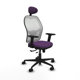 PIQUERAS Y CRESPO Silla de oficina Jorquera Morada con Malla Blanca
