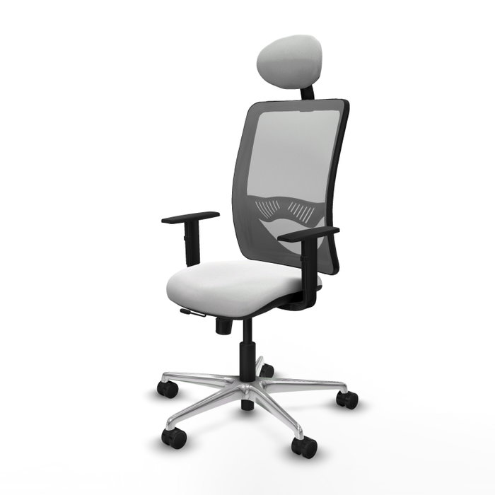 PIQUERAS Y CRESPO Silla de oficina Zulema con mecanismo Sincro/Traslack, Tela Blanca y Malla Gris PIQUERAS Y CRESPO Silla de oficina Zulema con mecanismo Sincro/Traslack, Tela Blanca y Malla Gris