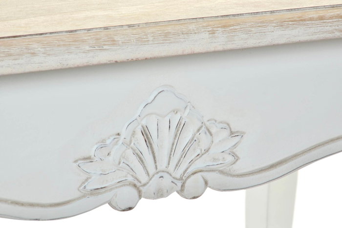 DKD Home Decor Mesa de Comedor Versalles3 Madera Blanco y Natural DKD Home Decor Mesa de Comedor Versalles3 Madera Blanco y Natural