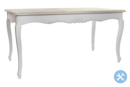 DKD Home Decor Mesa de Comedor Versalles3 Madera Blanco y Natural