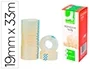 Q-connect Cinta Adhesiva Transparente 33 m x 19 mm, Resistente y Fácil de Cortar para Embalaje y Sujeción Inmediata de Materiales Ligeros Q-connect Cinta Adhesiva Transparente 33 m x 19 mm, Resistente y Fácil de Cortar para Embalaje y Sujeción Inmediata de Materiales Ligeros
