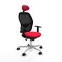 PIQUERAS Y CRESPO Silla de oficina Jorquera con mecanismo Sincro, Rojo y Negro