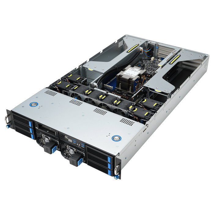 ASUS ESC4000A-E12 Server Barebone 2U Rack SP5, 1 Socket, 12 DIMM DDR5, 12 HDD/SSD Bays, Dual 2600W PSU, GPU Ready, SKU: 90SF02M3-M01090