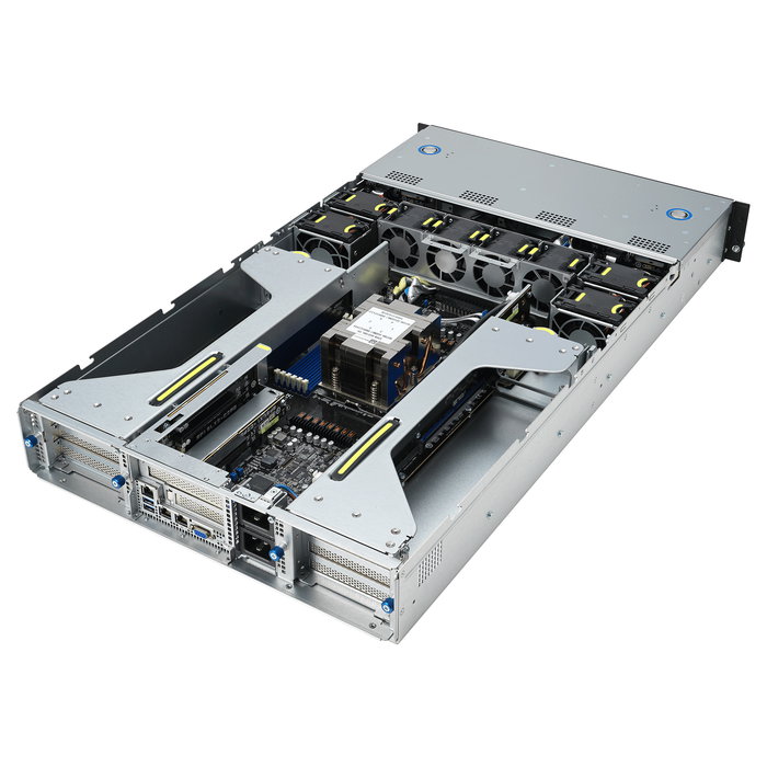 ASUS ESC4000A-E12 Server Barebone 2U Rack SP5, 1 Socket, 12 DIMM DDR5, 12 HDD/SSD Bays, Dual 2600W PSU, GPU Ready, SKU: 90SF02M3-M01090