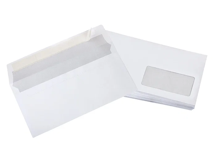 Liderpapel Sobre nº 3 Blanco Americano con Ventana Derecha y Tira de Silicona, 25 Unidades