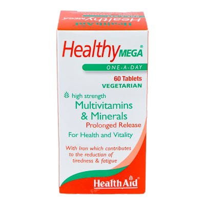 Health Aid Healthy Mega 60 Comprimidos | Complemento Alimenticio Multivitamínico con Vitaminas, Minerales y Plantas para un Aporte Nutricional Completo