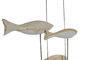 DKD Home Decor Decoración de Madera y Metal con Peces Blanco y Marrón 45x45x100 cm