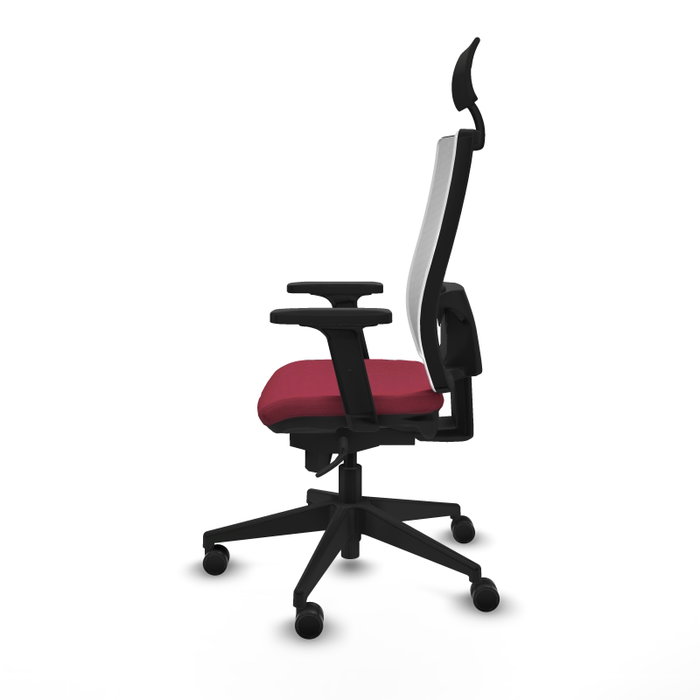 PIQUERAS Y CRESPO Silla de oficina Horna con mecanismo Sincro, Granate y Blanco PIQUERAS Y CRESPO Silla de oficina Horna con mecanismo Sincro, Granate y Blanco