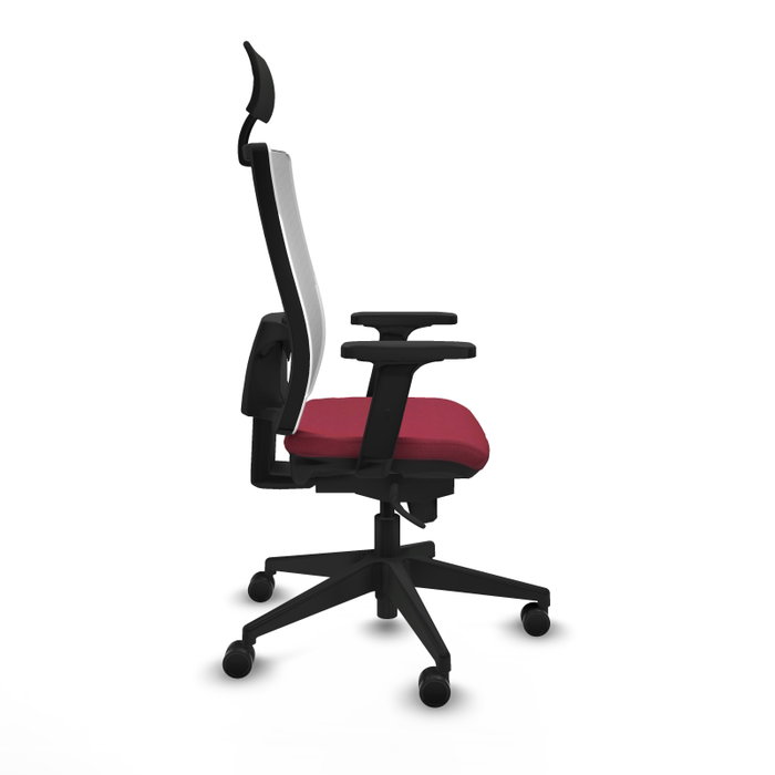 PIQUERAS Y CRESPO Silla de oficina Horna con mecanismo Sincro, Granate y Blanco PIQUERAS Y CRESPO Silla de oficina Horna con mecanismo Sincro, Granate y Blanco