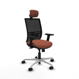 PIQUERAS Y CRESPO Silla de oficina Yunquera con mecanismo Sincro/Traslack, Marrón y Negro