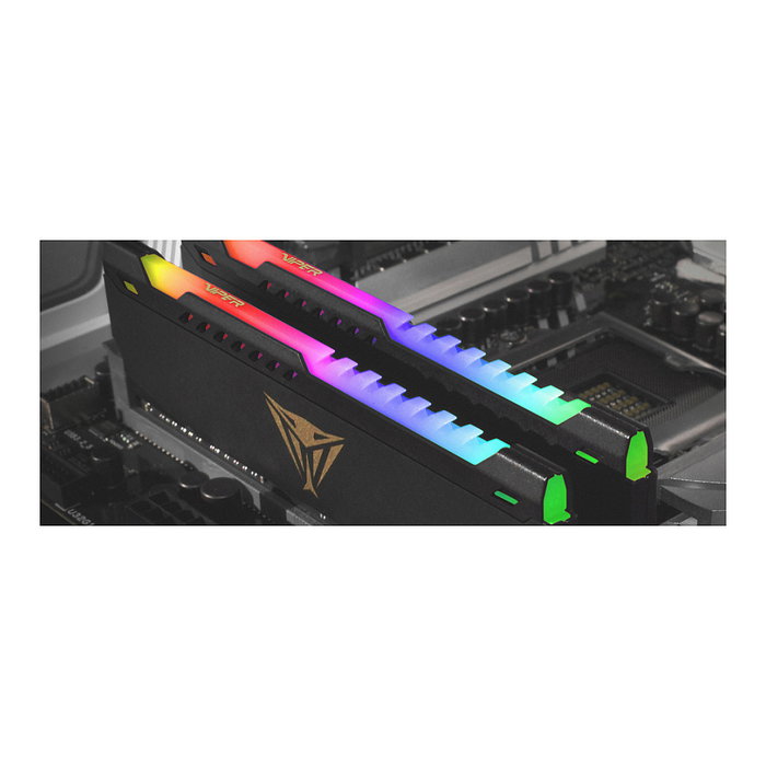 Patriot PVSR432G320C8K Memoria RAM DDR4 de 32 GB (2x16 GB) 3200 MHz CL18 Viper Steel RGB Dual-Kit para PC/Servidor Intel XMP 2.0