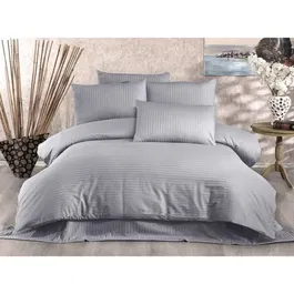 Juego de Cama con Funda Nórdica 220x240 cm y Fundas de Almohada 60x60 cm - 80% Algodón 20% Poliéster - Gris ASI8683342999427