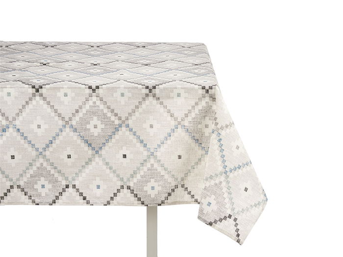 Kinvara Mantel Antimanchas Loneta 140x180 cm Rombos Azul (Set de 6)