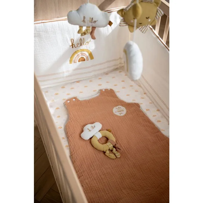 Sauthon SAUTHON SUNLIGHT Sábanas Bajeras Bebé - Juego de 2 - 60 x 120 cm - Muselina Algodón Orgánico - AAAAR57285