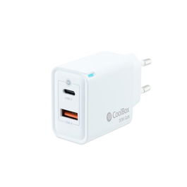 COOLBOX COO-CUP-30CA Cargador USB Pared 30W USB-C/USB-A QC3.0 Blanco