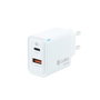 Coolbox Cargador Pared/Viaje 3.0 GaN USB-C PD + USB-A 30W Blanco