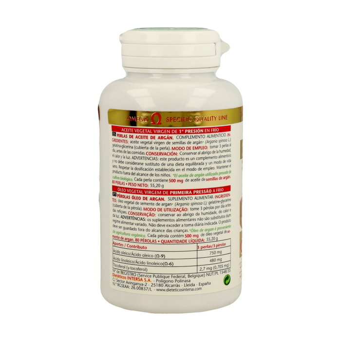 Intersa Perlas de Aceite Vegetal de Argán 80 perlas Intersa Perlas de Aceite Vegetal de Argán 80 perlas