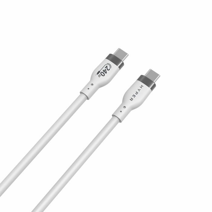 Targus HJ4001WHGL - Cable de Carga USB-C a USB-C de 1m, 240W, USB 2.0, Silicona, Blanco