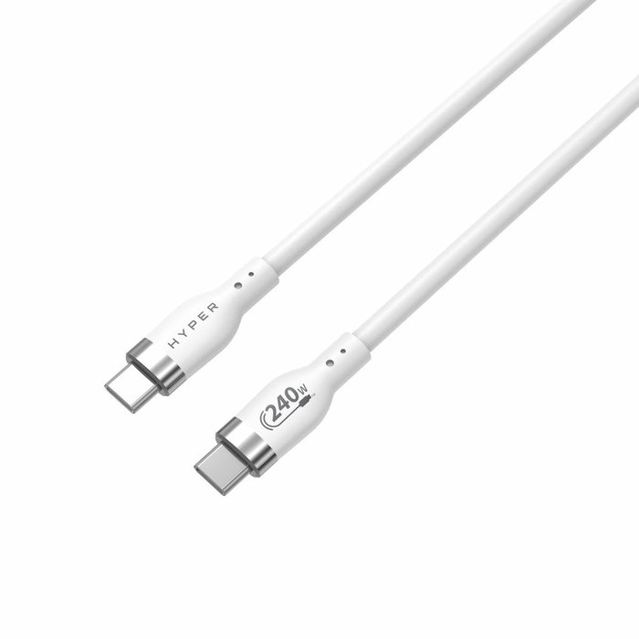Targus HJ4001WHGL - Cable de Carga USB-C a USB-C de 1m, 240W, USB 2.0, Silicona, Blanco