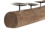 DKD Home Decor Portavelas de Teca Reciclada y Hierro Marrón