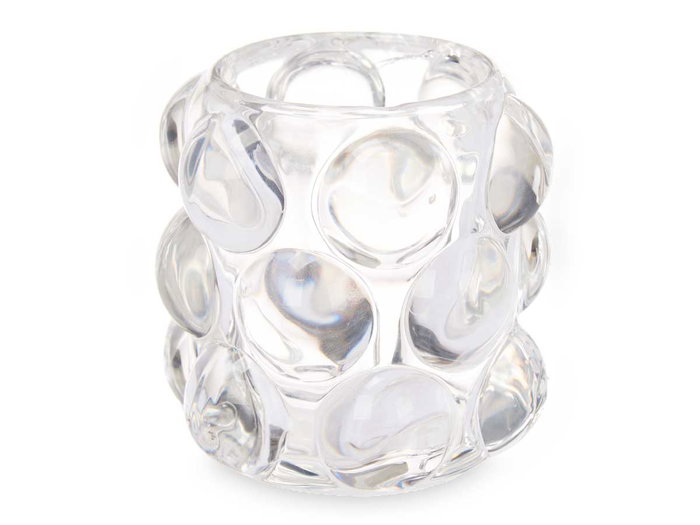 Giftdecor Portavela Bola Pequeño Transparente Cristal 8x9x8 cm (Set de 12)