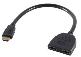 MicroConnect Adaptador Divisor HDMI 1 a 2 Pantallas HDMI 19M a 2x HDMI 19F para Duplicar Señal de Video y Audio