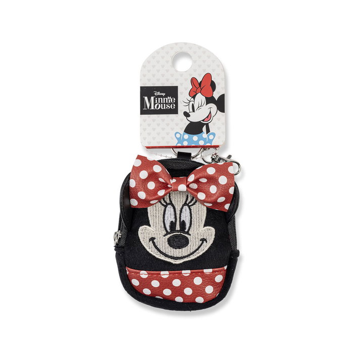 Disney Llavero Mini mochila Minnie Mouse 3D con cremallera y llavero de langosta