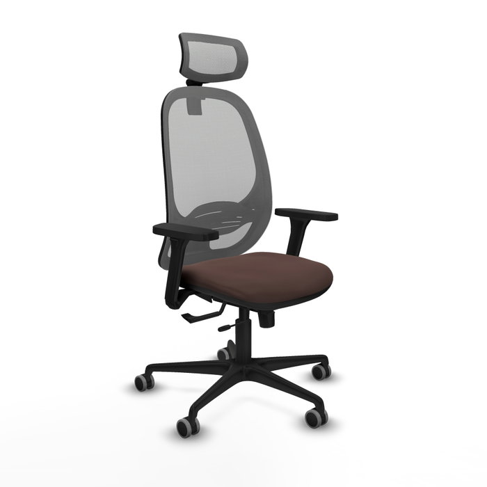 PIQUERAS Y CRESPO Silla de oficina Cilanco con mecanismo Sincro/Traslack, Marrón oscuro y Gris PIQUERAS Y CRESPO Silla de oficina Cilanco con mecanismo Sincro/Traslack, Marrón oscuro y Gris