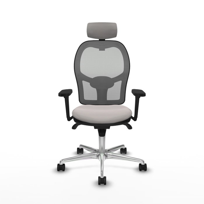 PIQUERAS Y CRESPO Silla de oficina Jorquera con Mecanismo Sincro, Blanco y Gris