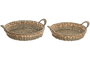 DKD Home Decor Set de 2 Bandejas de Decoración Seagrass 40x40x12 cm