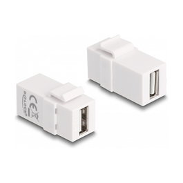 DeLOCK Módulo Keystone USB 2.0 A hembra a USB 2.0 A hembra Blanco