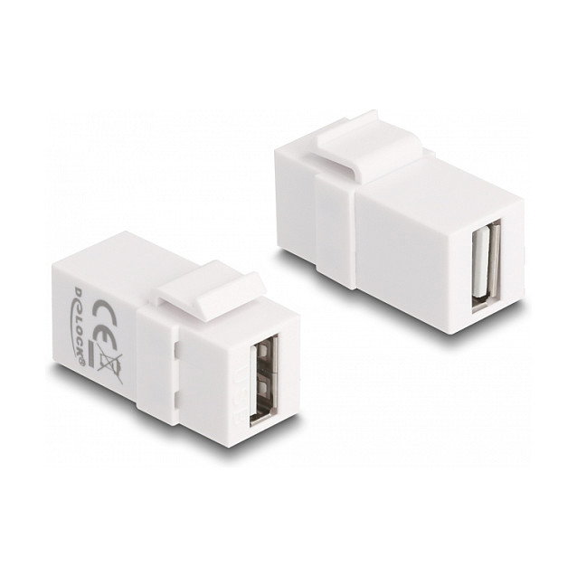 DeLOCK Módulo Keystone USB 2.0 A hembra a USB 2.0 A hembra Blanco DeLOCK Módulo Keystone USB 2.0 A hembra a USB 2.0 A hembra Blanco