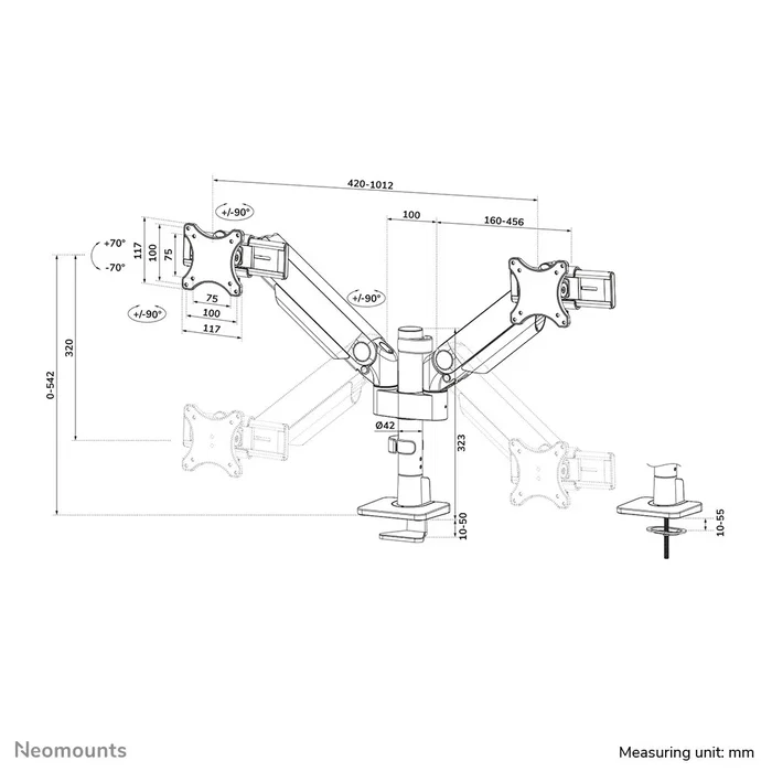 Newstar Neomounts DS65S-950BL2 Soporte para 2 Monitores 24-34 pulgadas