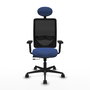 PIQUERAS Y CRESPO Silla de oficina Zulema con mecanismo Sincro/Traslack, Azul marino y Negro